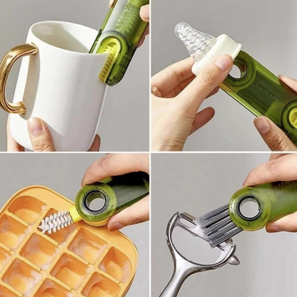 3-in-1 Multifunctional Bottle & Cup Cleaning Brush – Lid & Cover Scrubber for Kitchen (1 Pc)