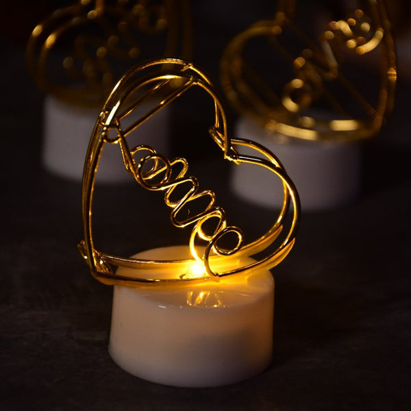 12Pc Multicolor Heart Candles Set