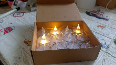 24 Pcs Flameless and Smokeless Decorative Acrylic Candles Transparent Led Tea Light Candle for Gifting, House, Diwali, Christmas, Festival, Events Decor Candles, Diwali